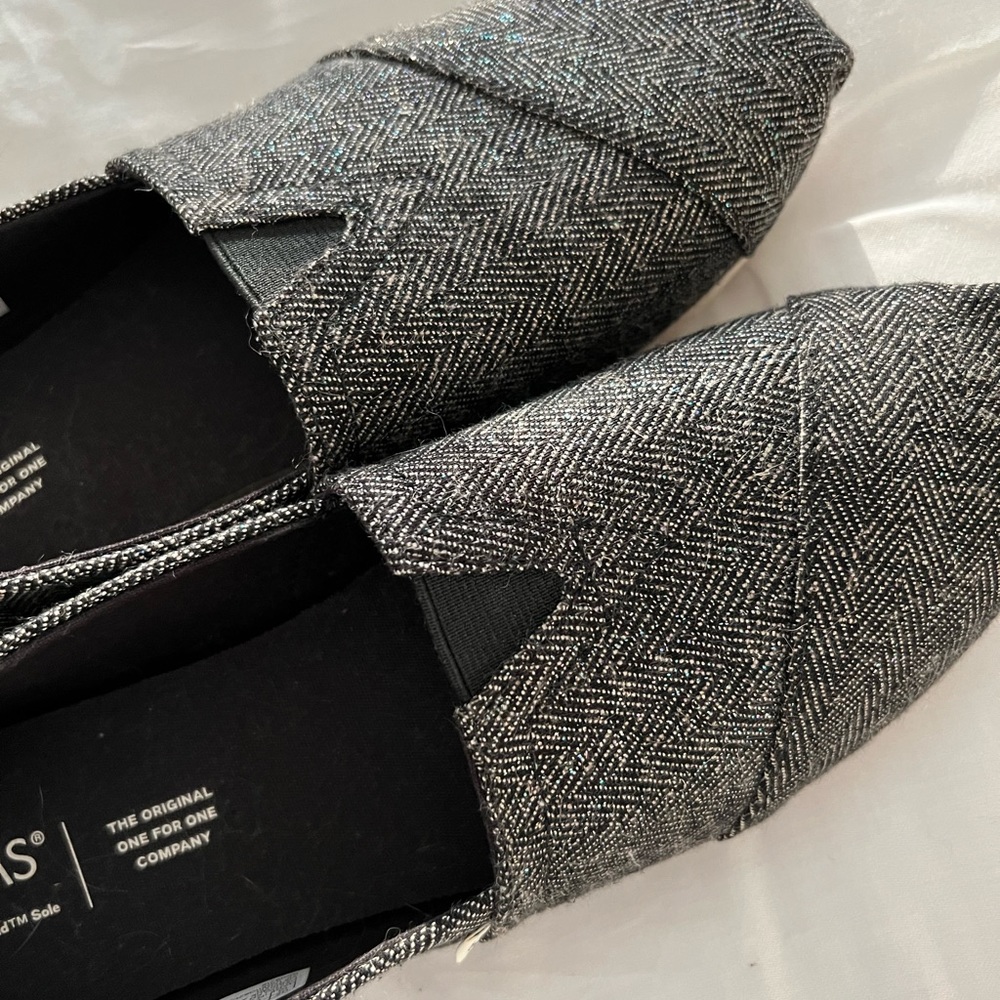 TOMS Black Metallic Herringbone shoes - Picture 4 of 4